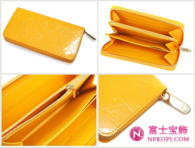ルイヴィトン LOUISVUITTON ヴィトン ヴェルニ LV 財布 ラウンドジップ長財布 ジッピーウォレット ジョーヌパッション M91733